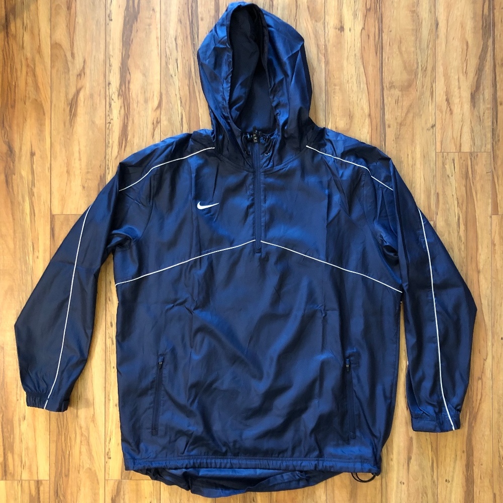 Nike Windbreaker Half-Zip Pullover - Large Navy